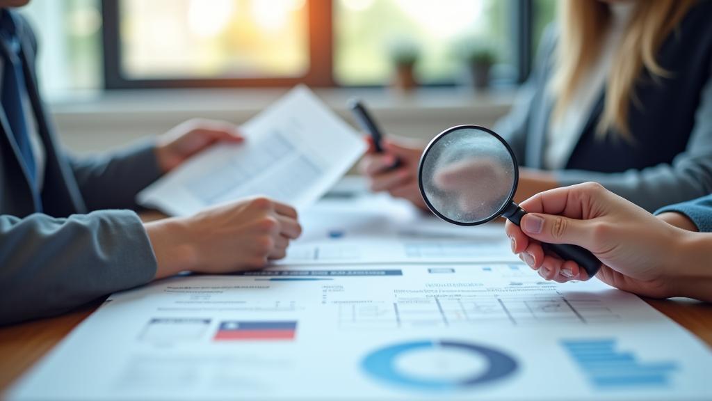 Personas leyendo documentos con una lupa, simbolizando búsqueda de información y recursos